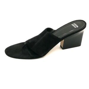 Johnston & Murphy Shoes Womens Black 8 Suede Thong Sandal High Heel Dressy